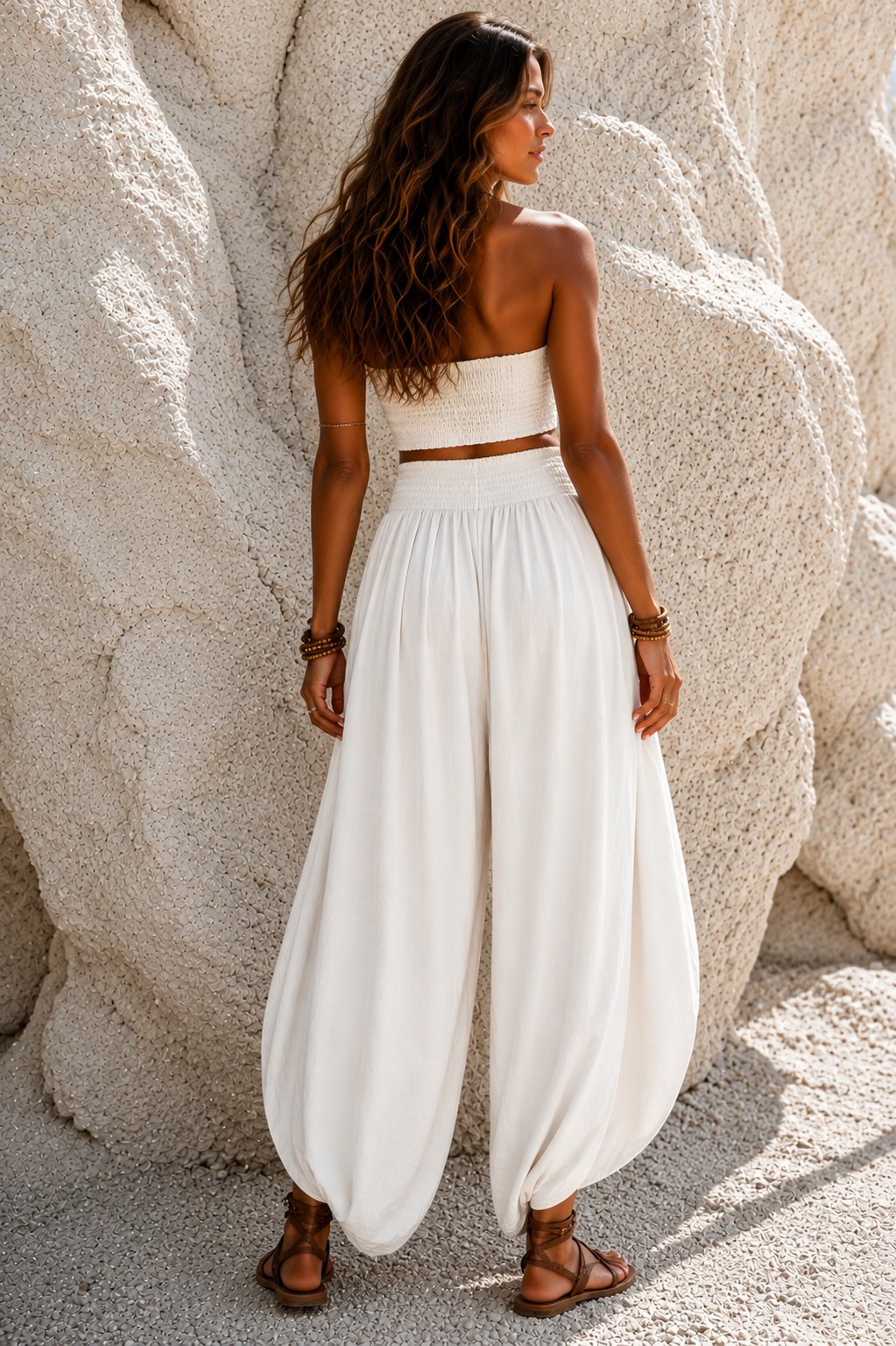 Amelita Split Barrell Leg Trousers Cream
