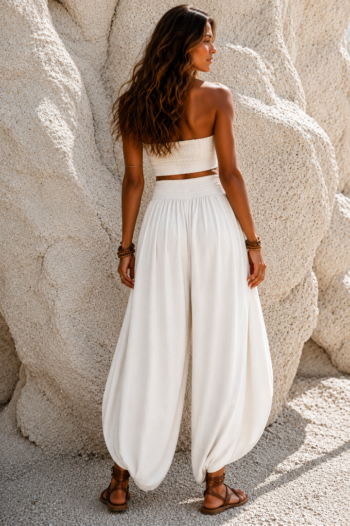 Amelita Split Barrell Leg Trousers Cream