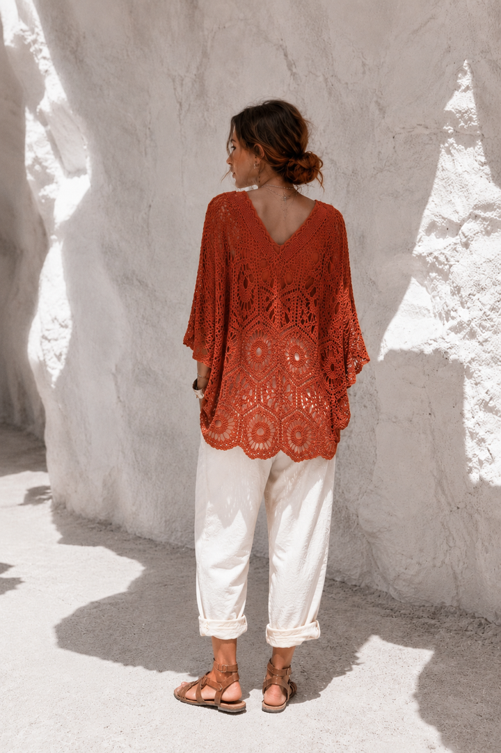 Zephyra Crochet Top Cinnamon