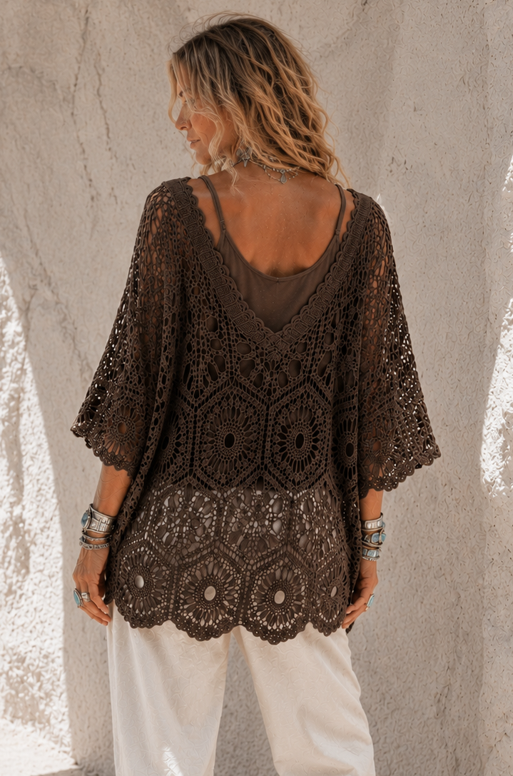 Zephyra Crochet Top Chocolate