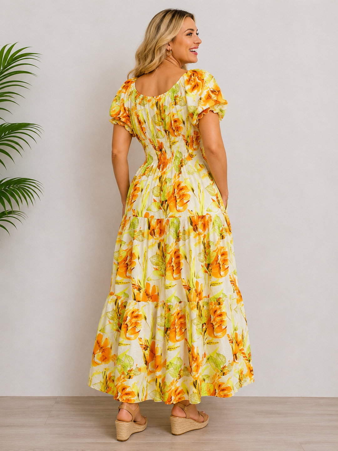 Cedella Floral Maxi Dress Yellow