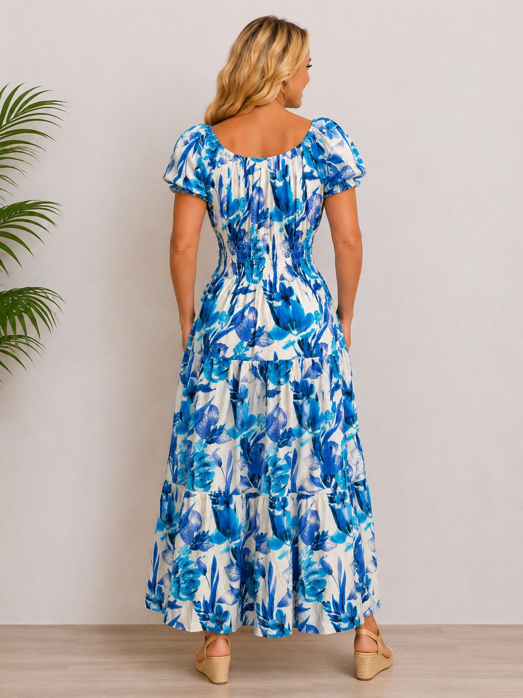 Cedella Floral Maxi Dress Blue