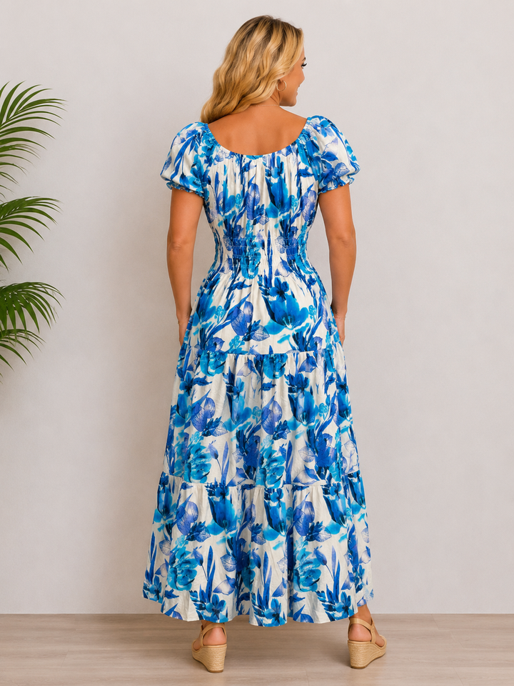 Cedella Floral Maxi Dress Blue