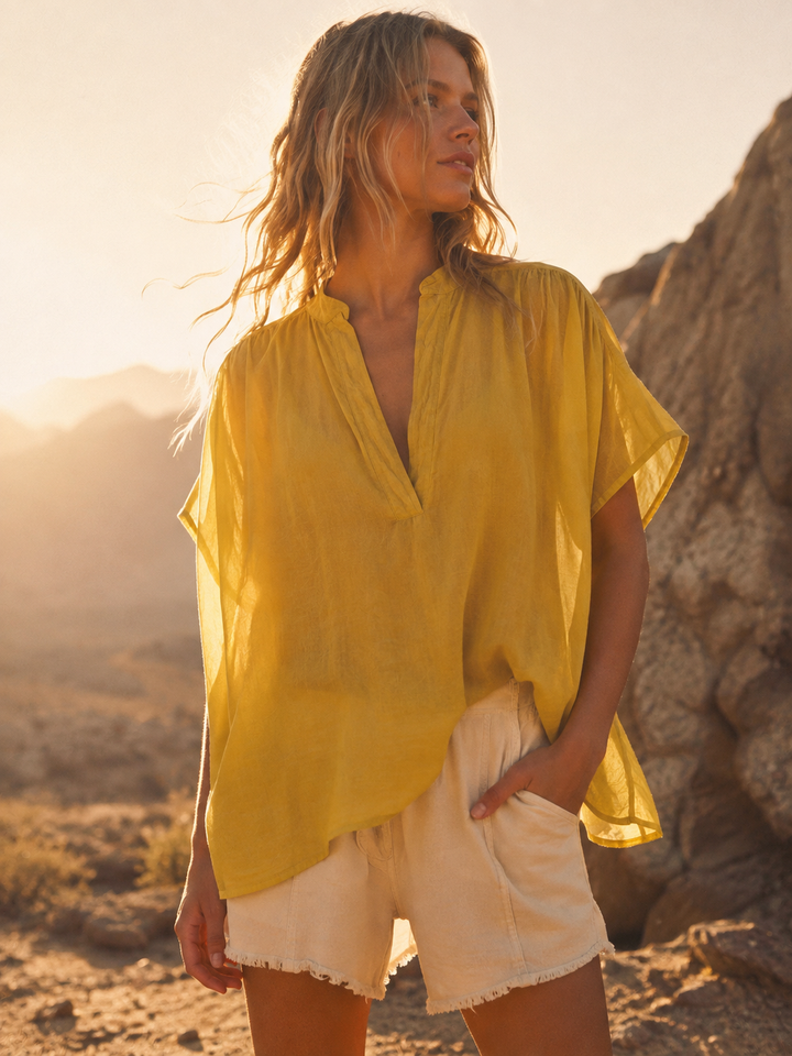 Mattina V - Neck Top Ochre