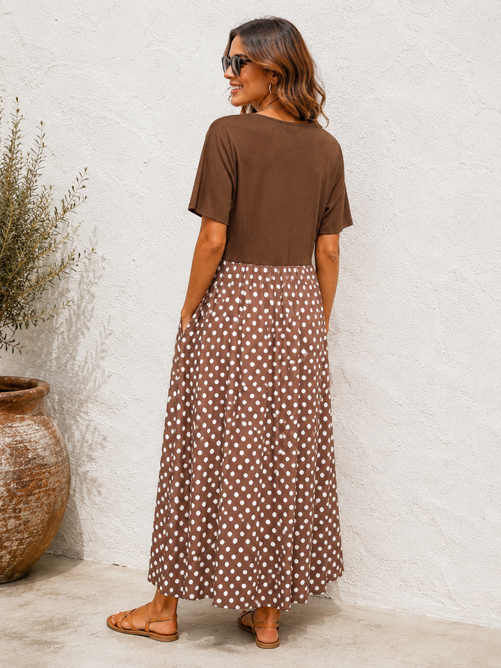 Peyton Polka Dot Dress Chocolate