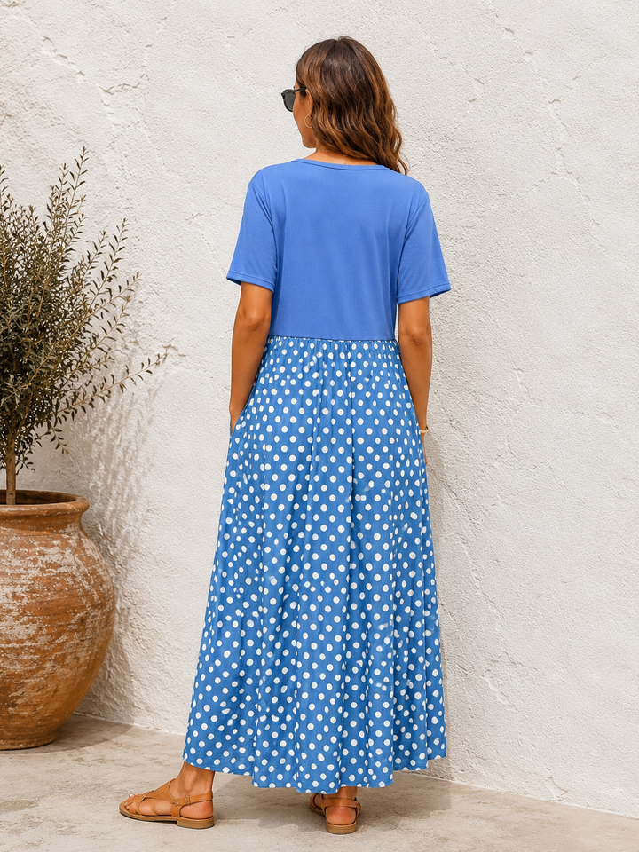 Peyton Polka Dot Dress Blue