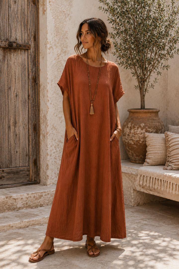 Emmanuella Maxi Dress Rust