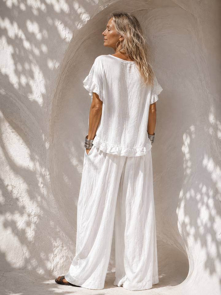 Ayla Frill Necklace Top White