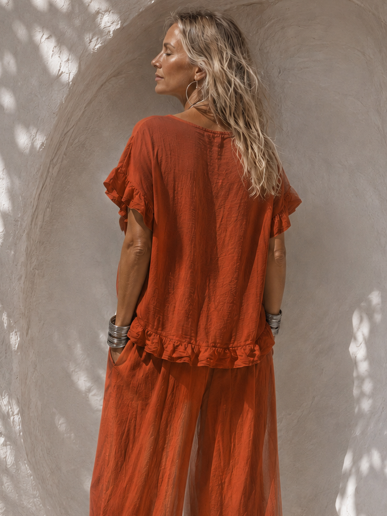 Ayla Frill Necklace Top Rust