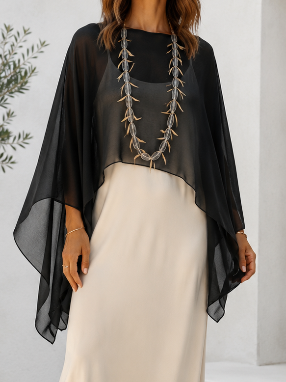 Delta Sheer Layering Top Black