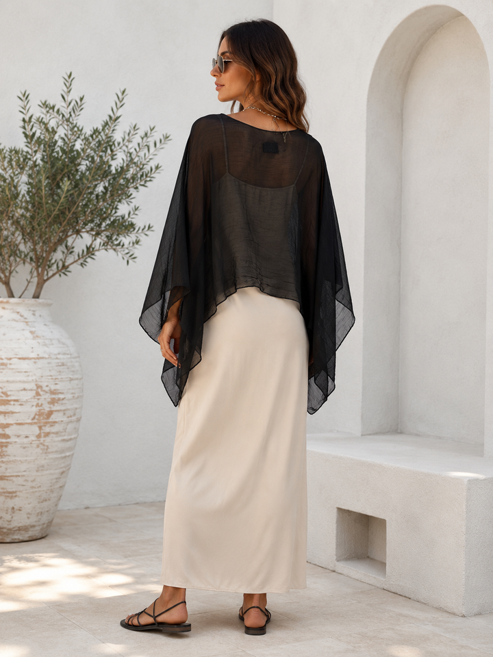 Delta Sheer Layering Top Black
