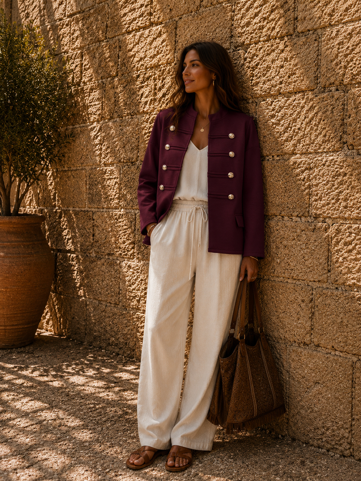 Cadence Military Jacket Burgundy