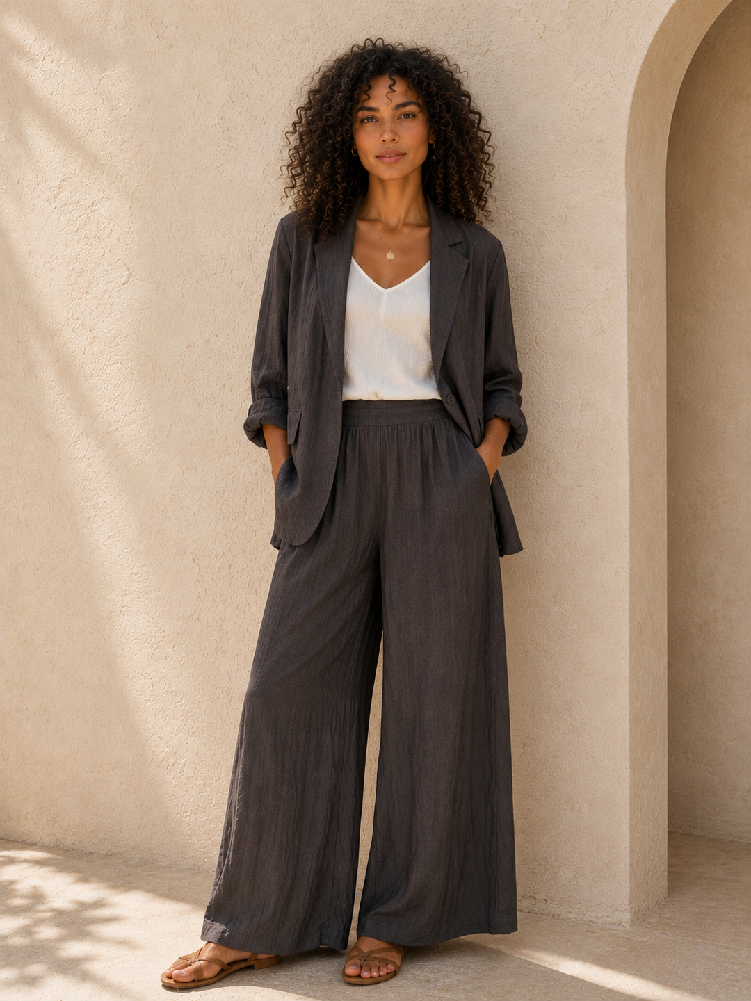 Celestia Blazer Co-Ord Chocolate