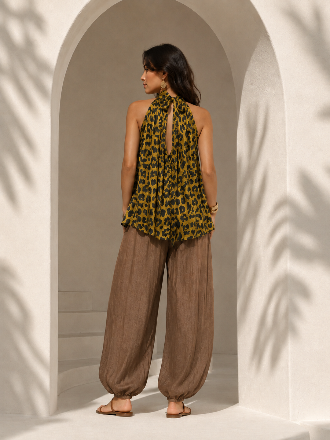 Marilla Silky Leopard Top Golden Mustard