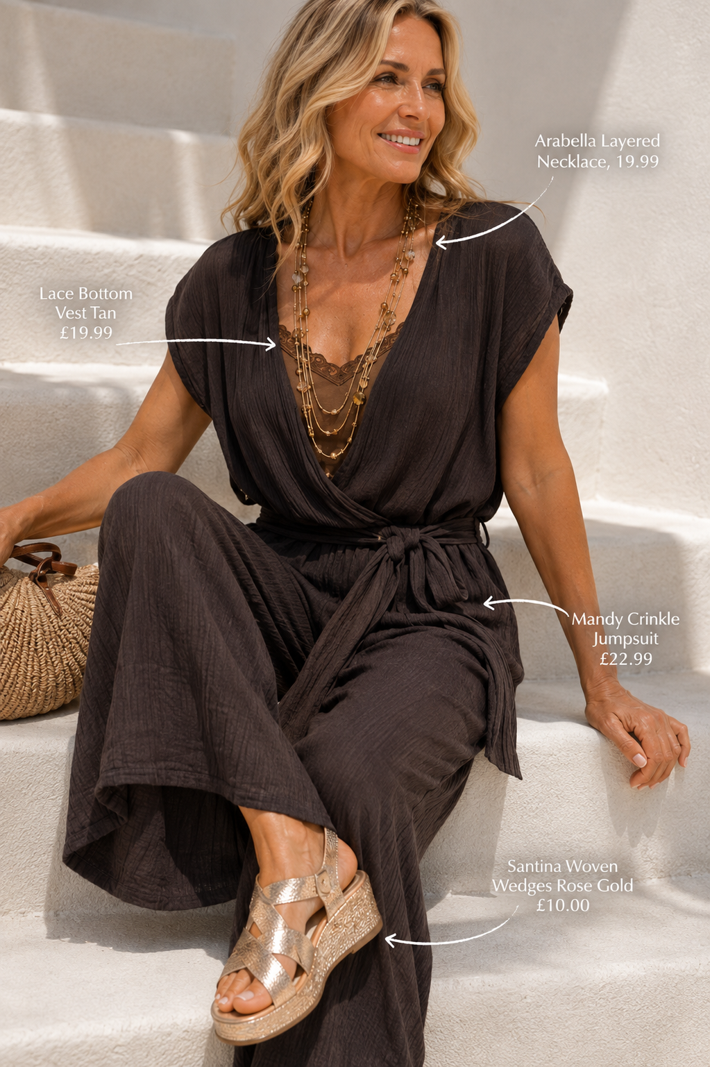 Mandy Crinkle Jumpsuit Chocolate
