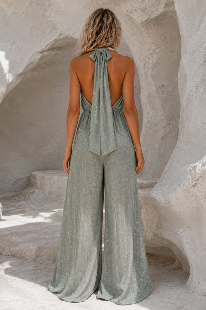 Emily Halterneck Jumpsuit Sage