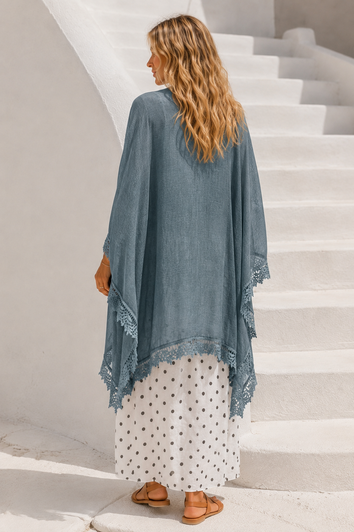 Crochet Edge Shawl Teal