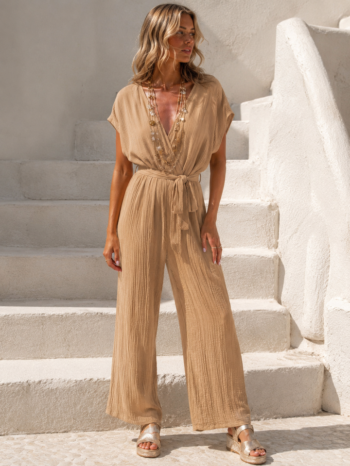 Mandy Crinkle Jumpsuit Toffee