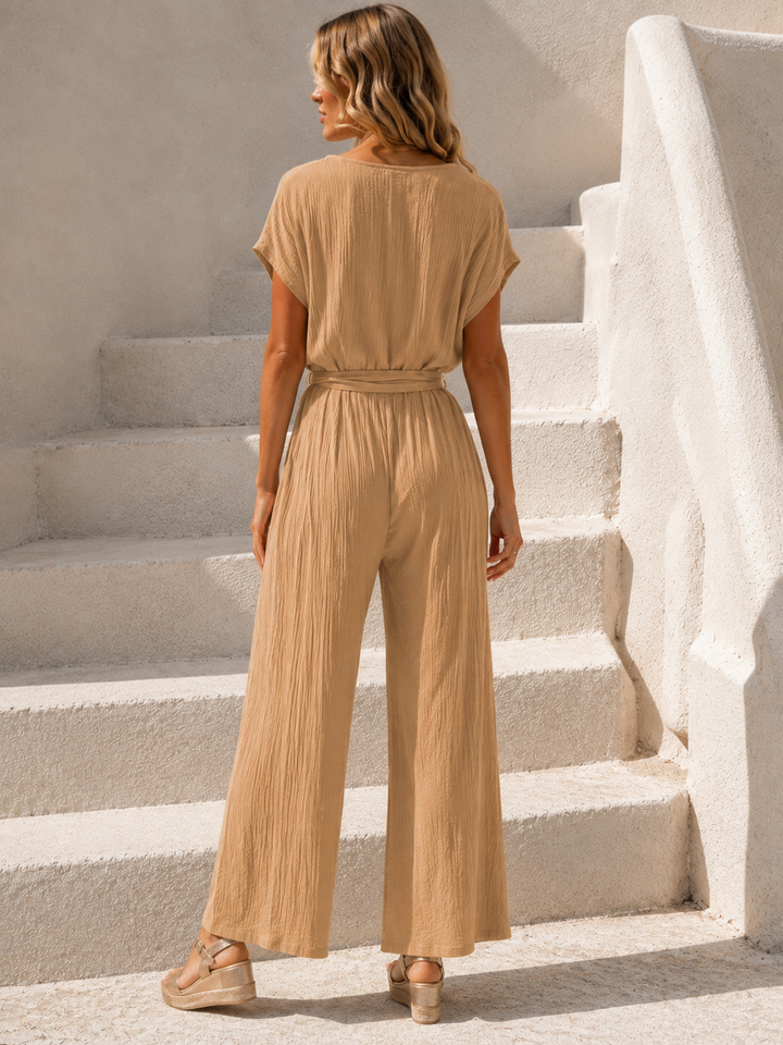 Mandy Crinkle Jumpsuit Toffee