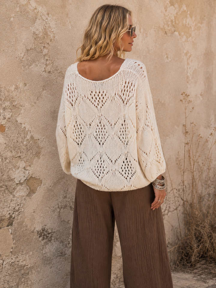 Cloud Diamond Knit Jumper oatmeal