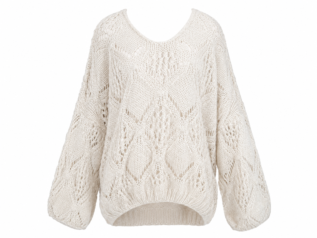 Cloud Diamond Knit Jumper oatmeal