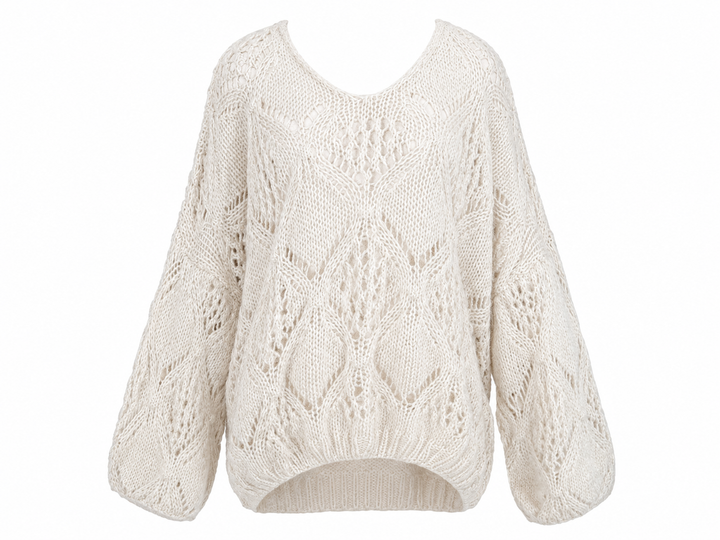 Cloud Diamond Knit Jumper oatmeal