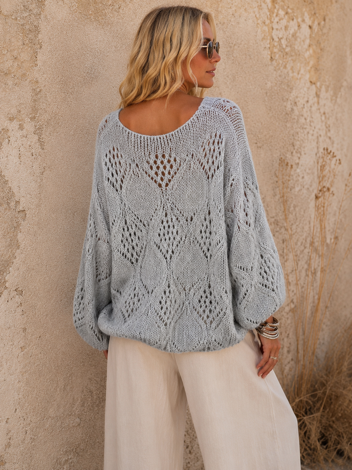 Cloud Diamond Knit Jumper Grey