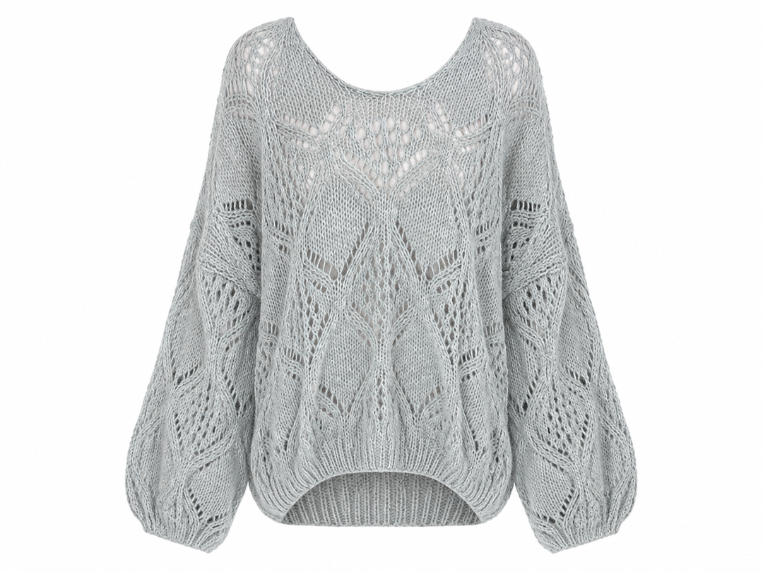 Cloud Diamond Knit Jumper Grey