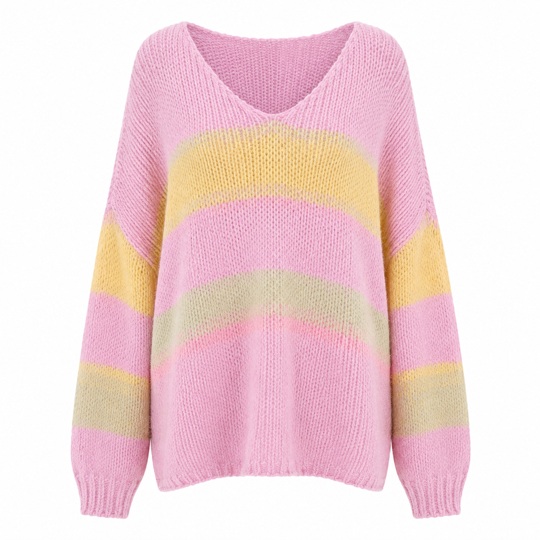 Ombré Striped Oversize Jumper Pink