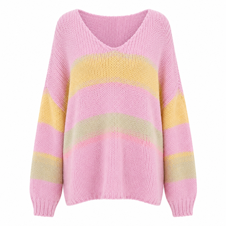 Ombré Striped Oversize Jumper Pink
