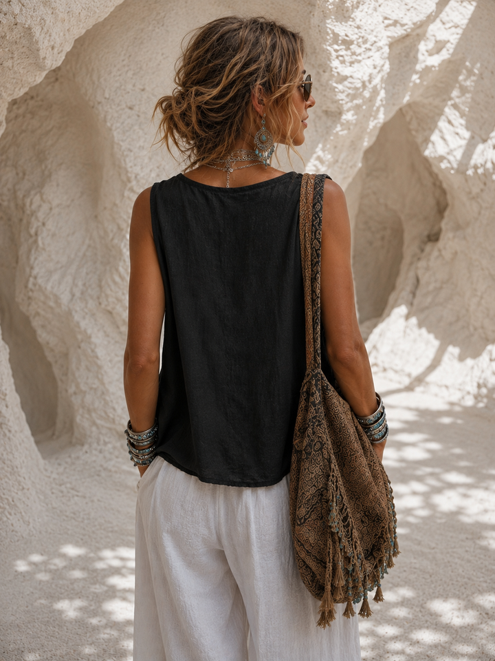 Cara Ruffle Top Black