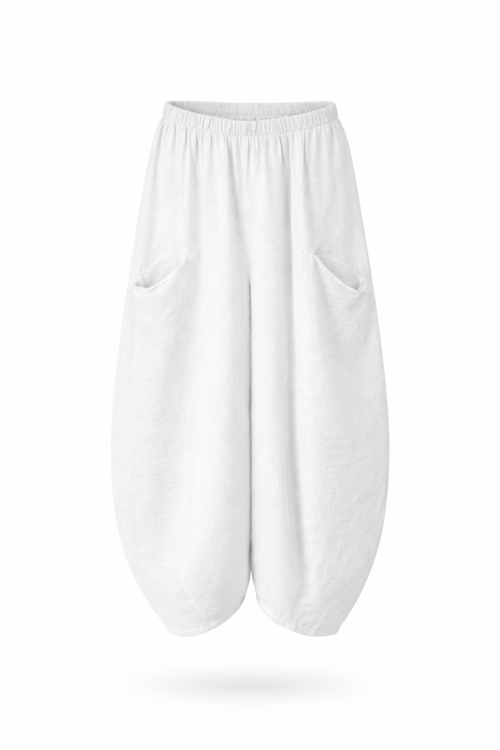 Lyra Linen Pocket Trousers White