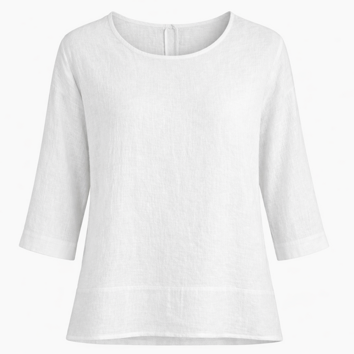 Luisa Linen Oversized Top White