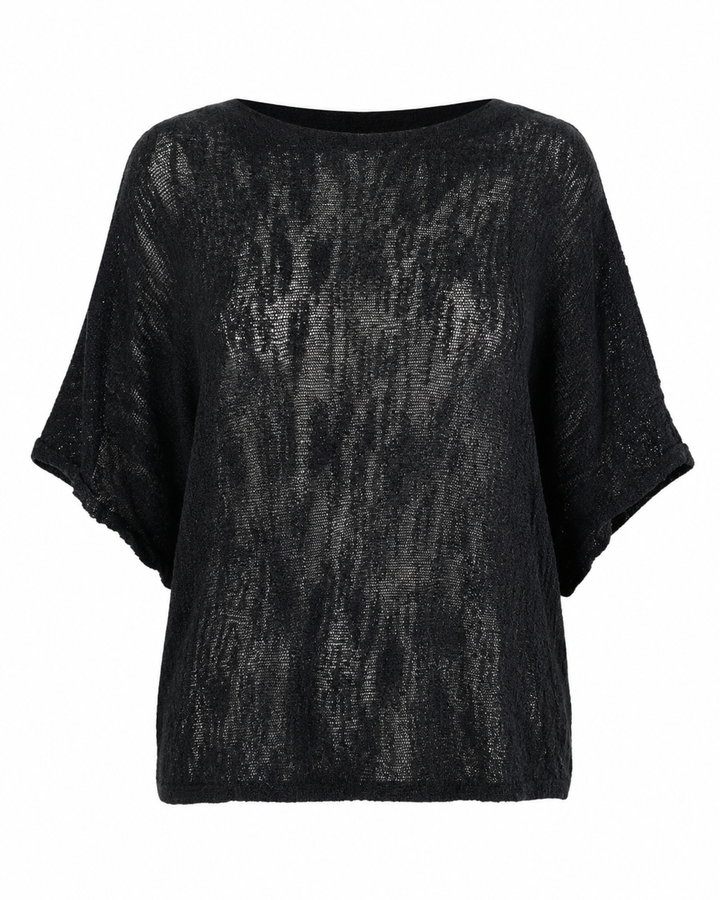 Zara Fine Knit Top Black