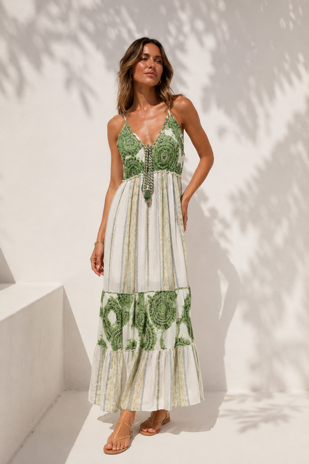 Marrakech Tassel Maxi Dress – Olive