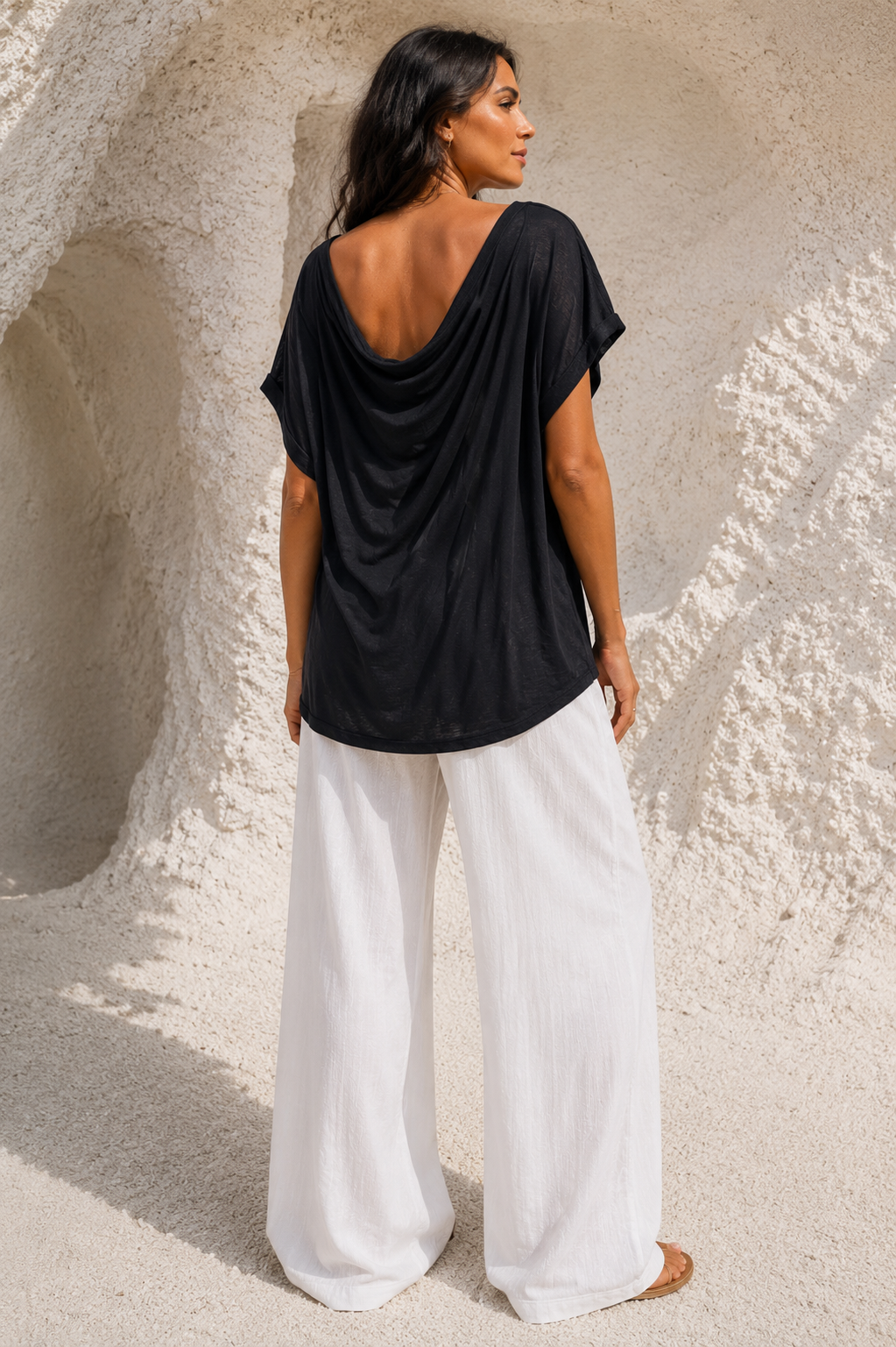 Martina Scoop Neck Top Black