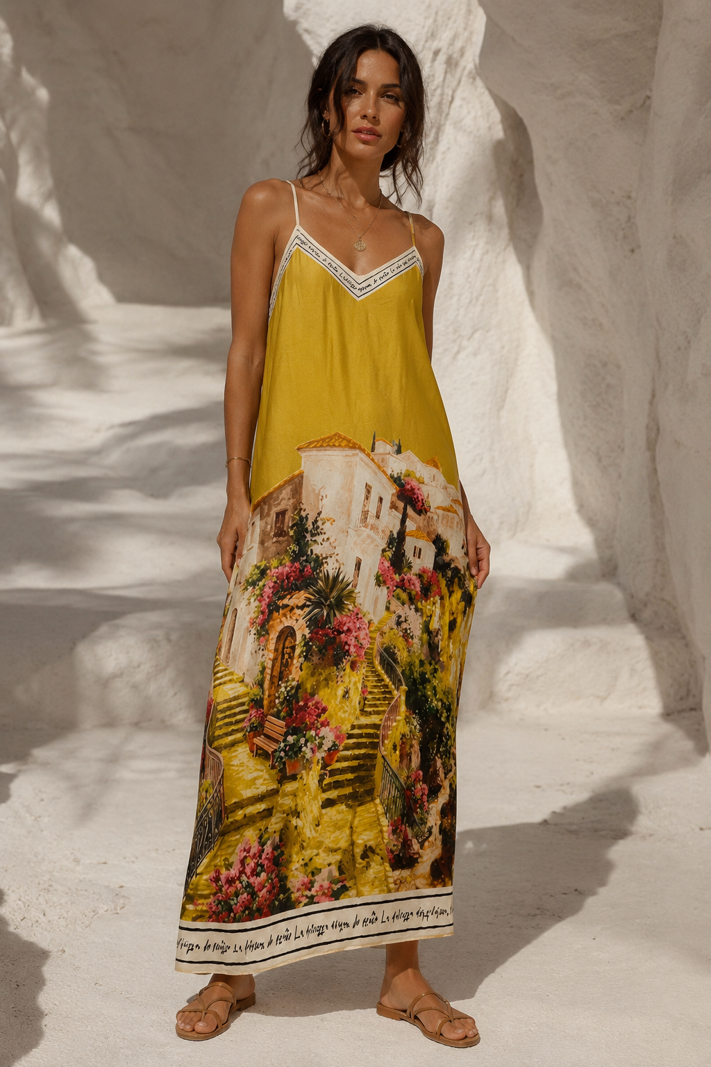 Tuscan Vibes Dress Lime