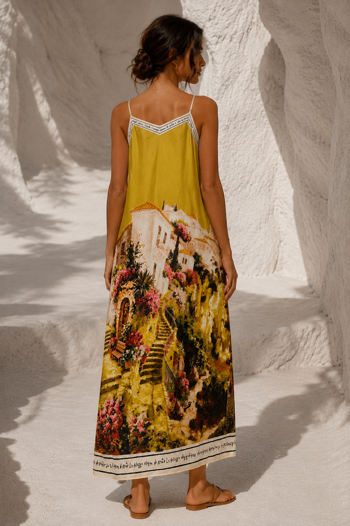 Tuscan Vibes Dress Lime