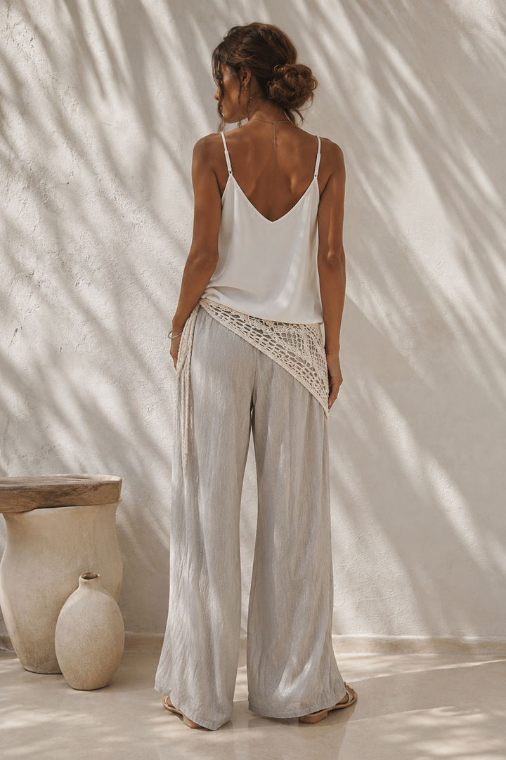 Ciana Crochet Wrap Trousers Mocha