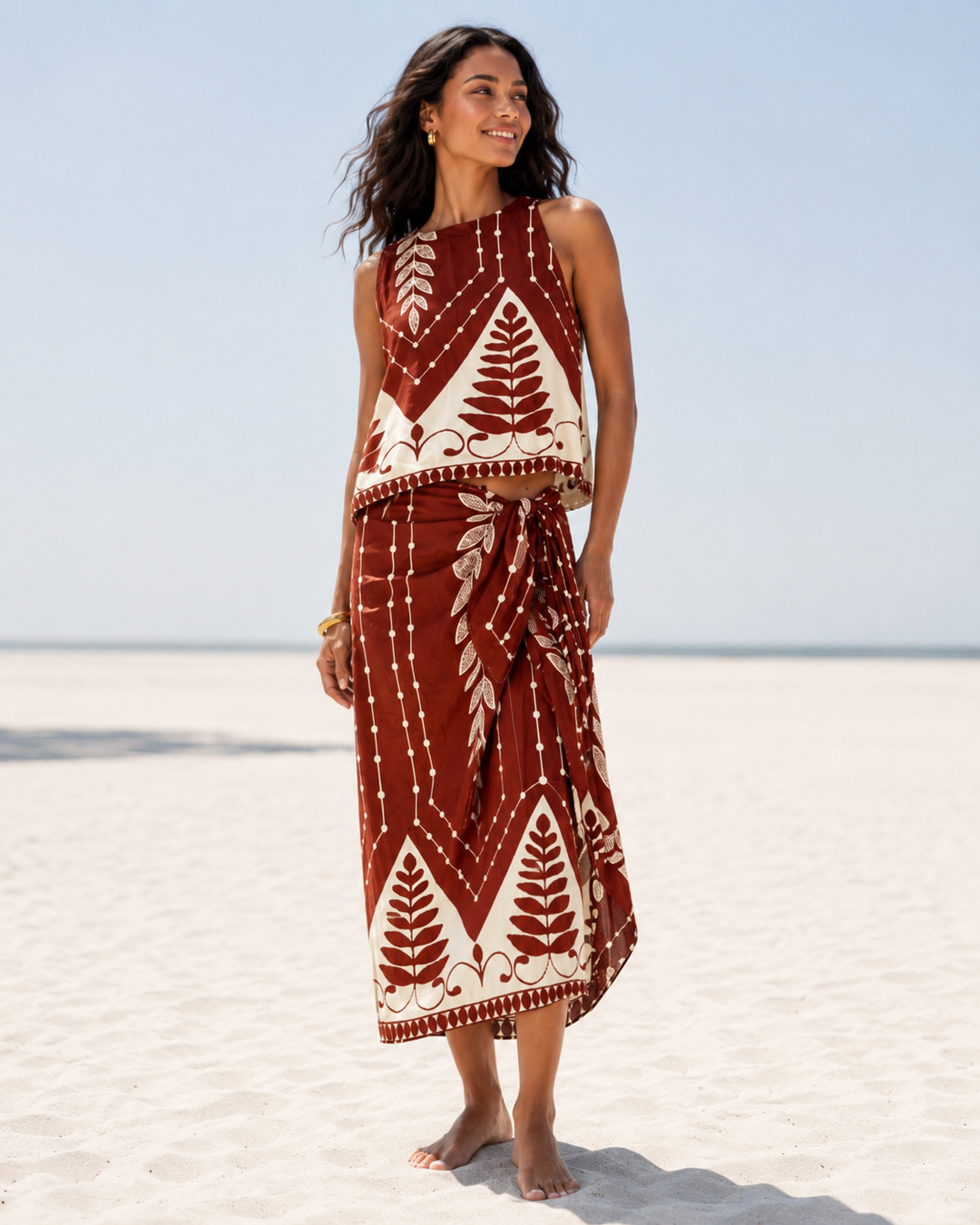 Greta Floral Co-Ord Rust