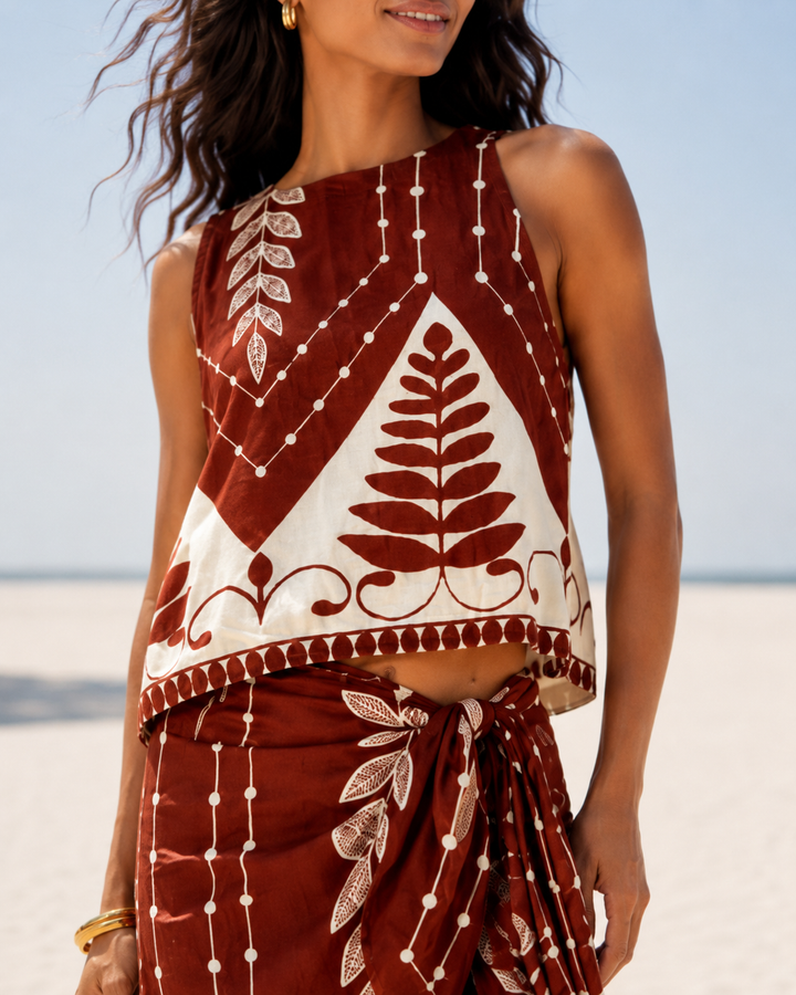 Greta Floral Co-Ord Rust