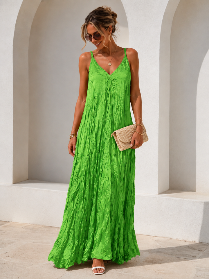 Melody Crinkle Maxi Dress Lime