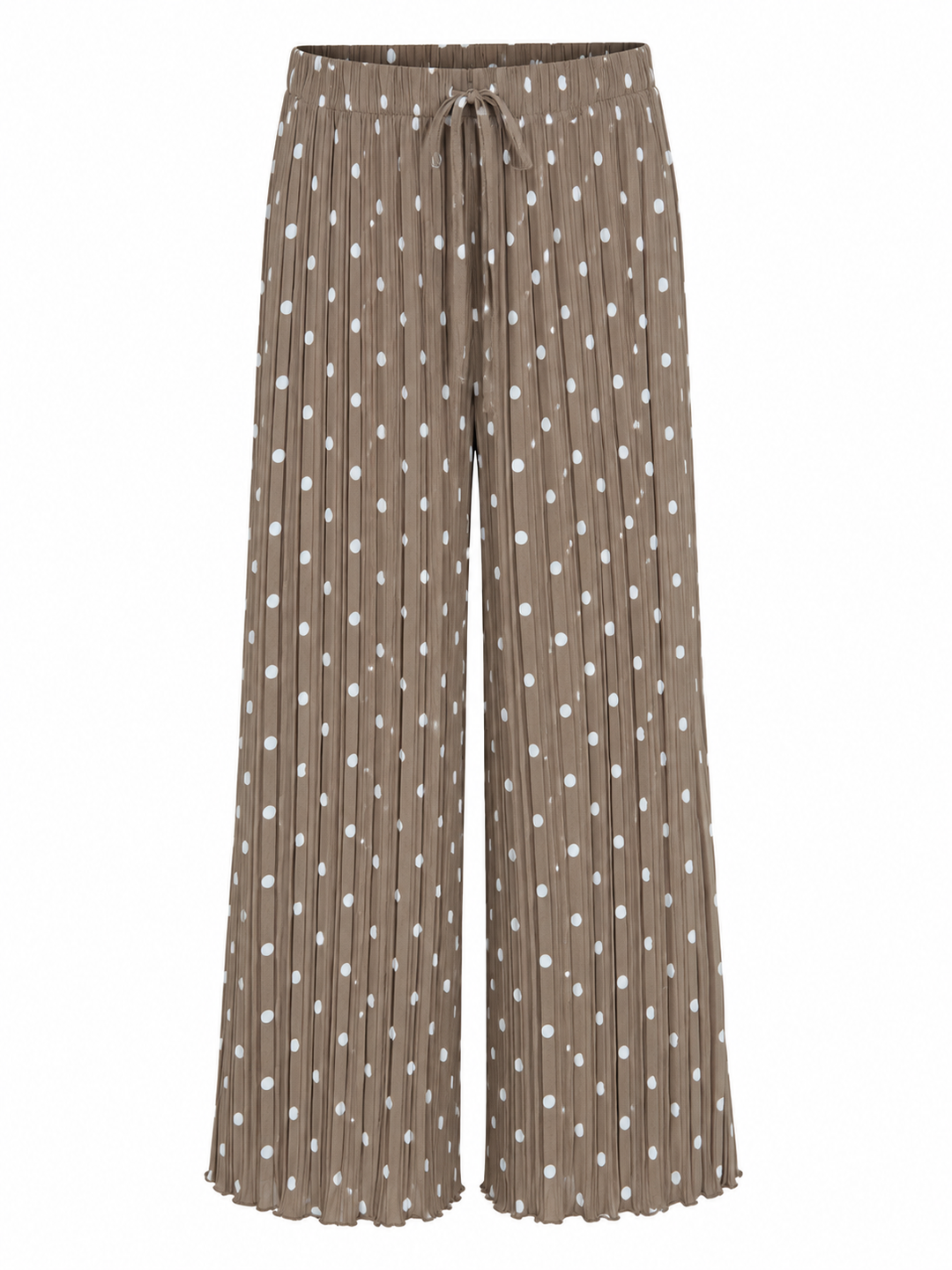 Polly Pleat Polka Dot Trousers Mocha