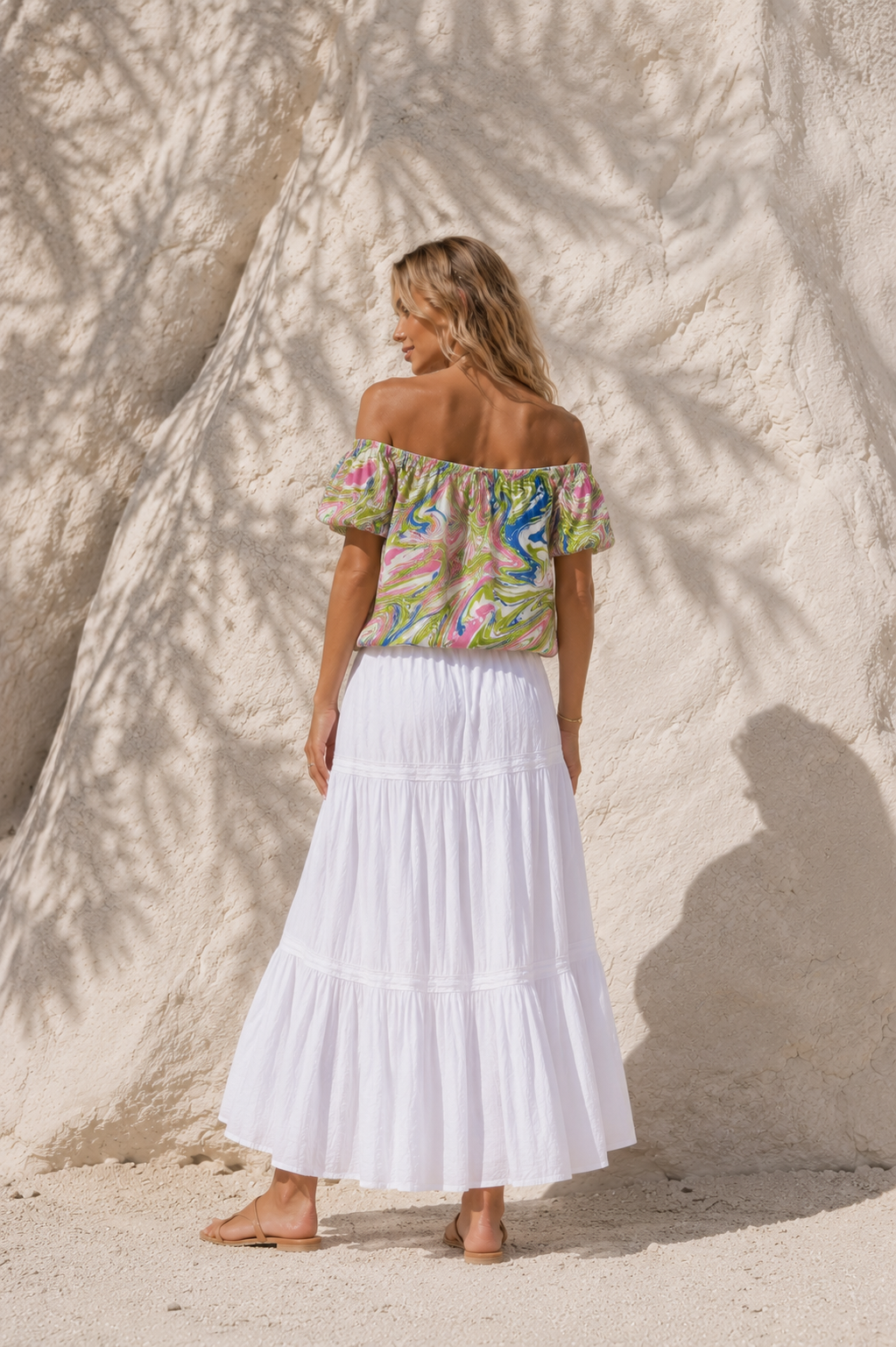 Carmen Gypsy Top Marble Green