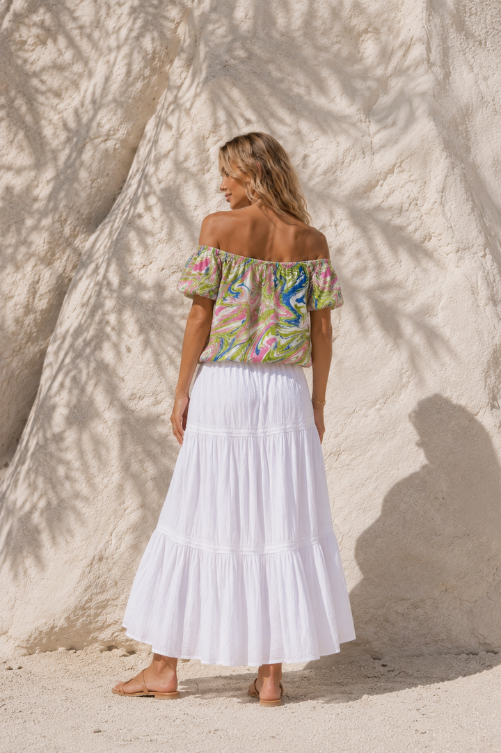 Carmen Gypsy Top Marble Green