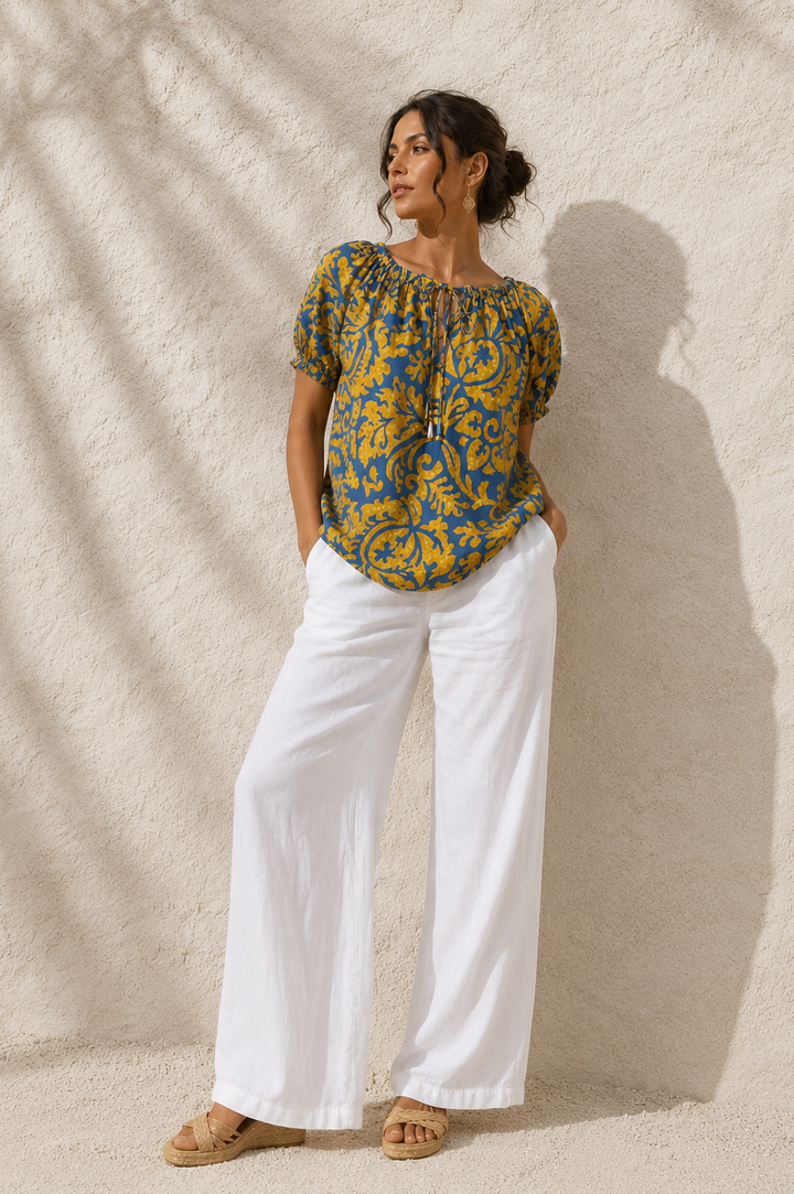 Carmen Gypsy Top Denim