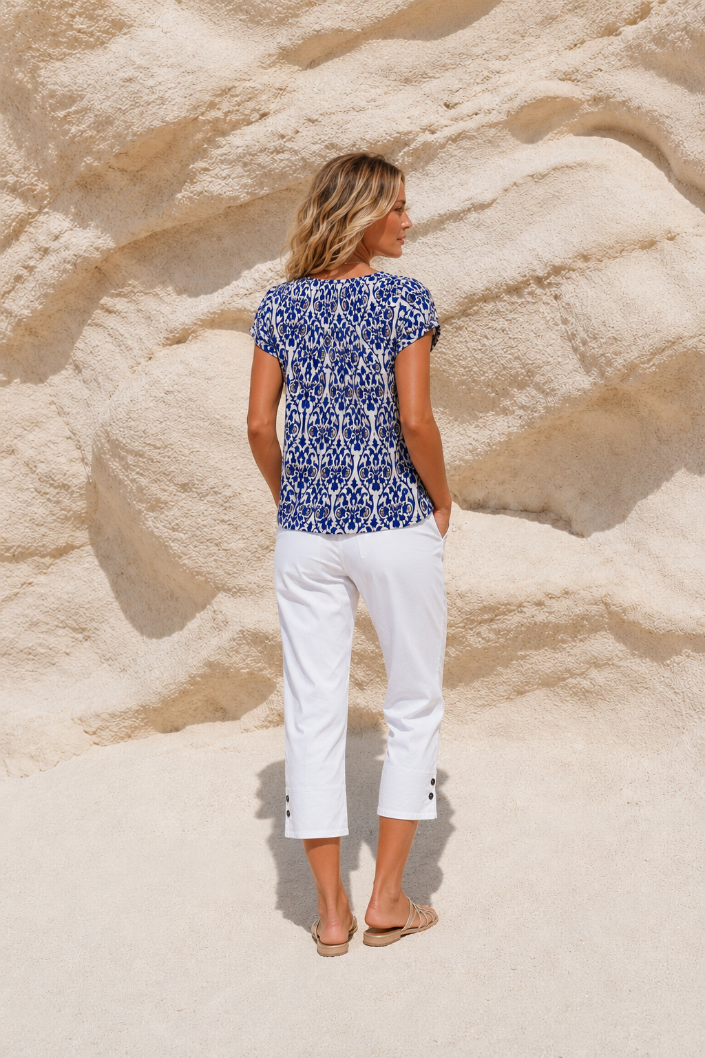 Carmen Gypsy Top Marble Blue