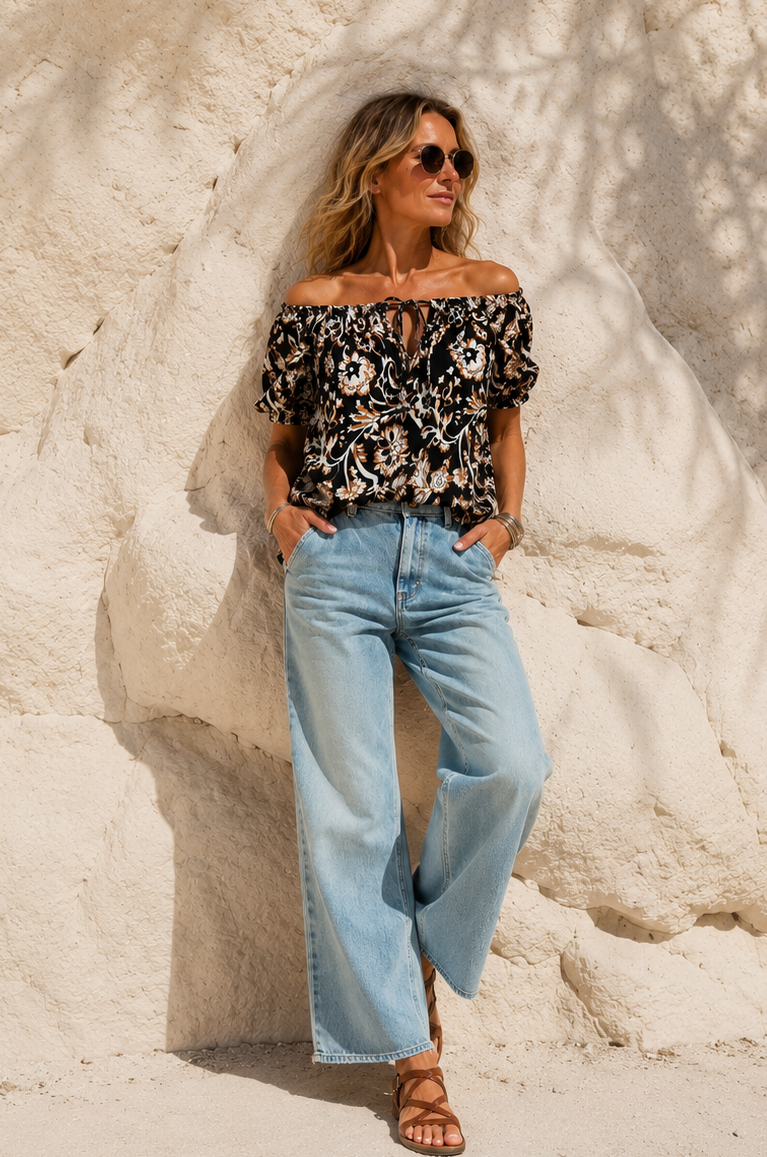 Carmen Gypsy Top Black
