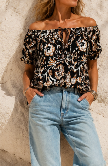 Carmen Gypsy Top Black