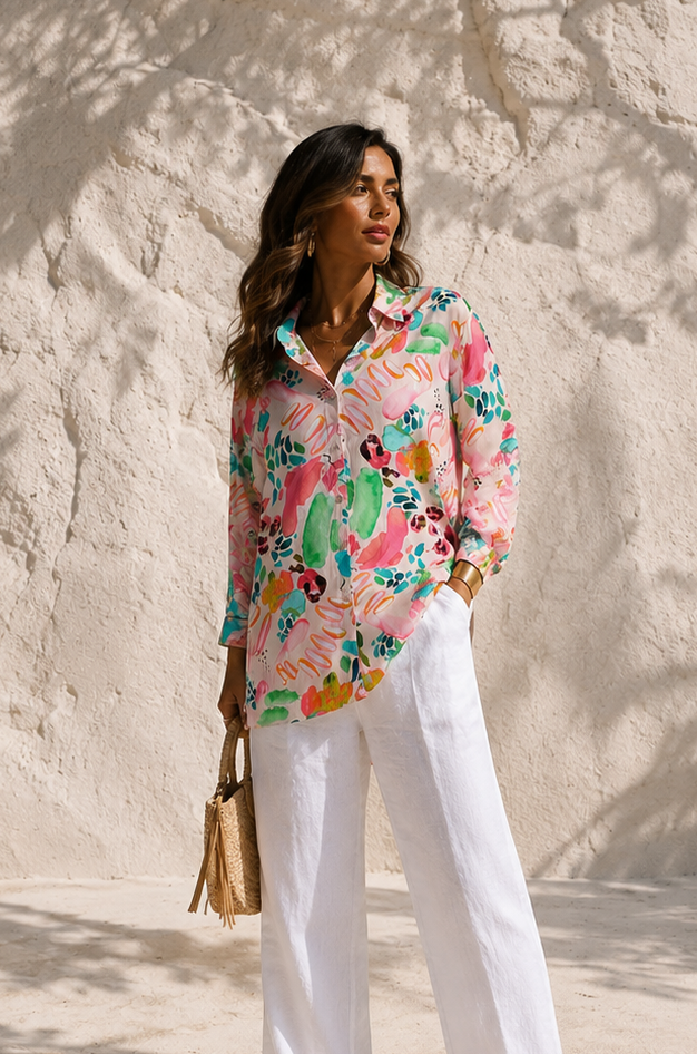 Bodhi Abstract Shirt Pink